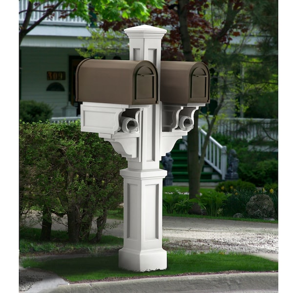 Rockport Double Mail Post - White